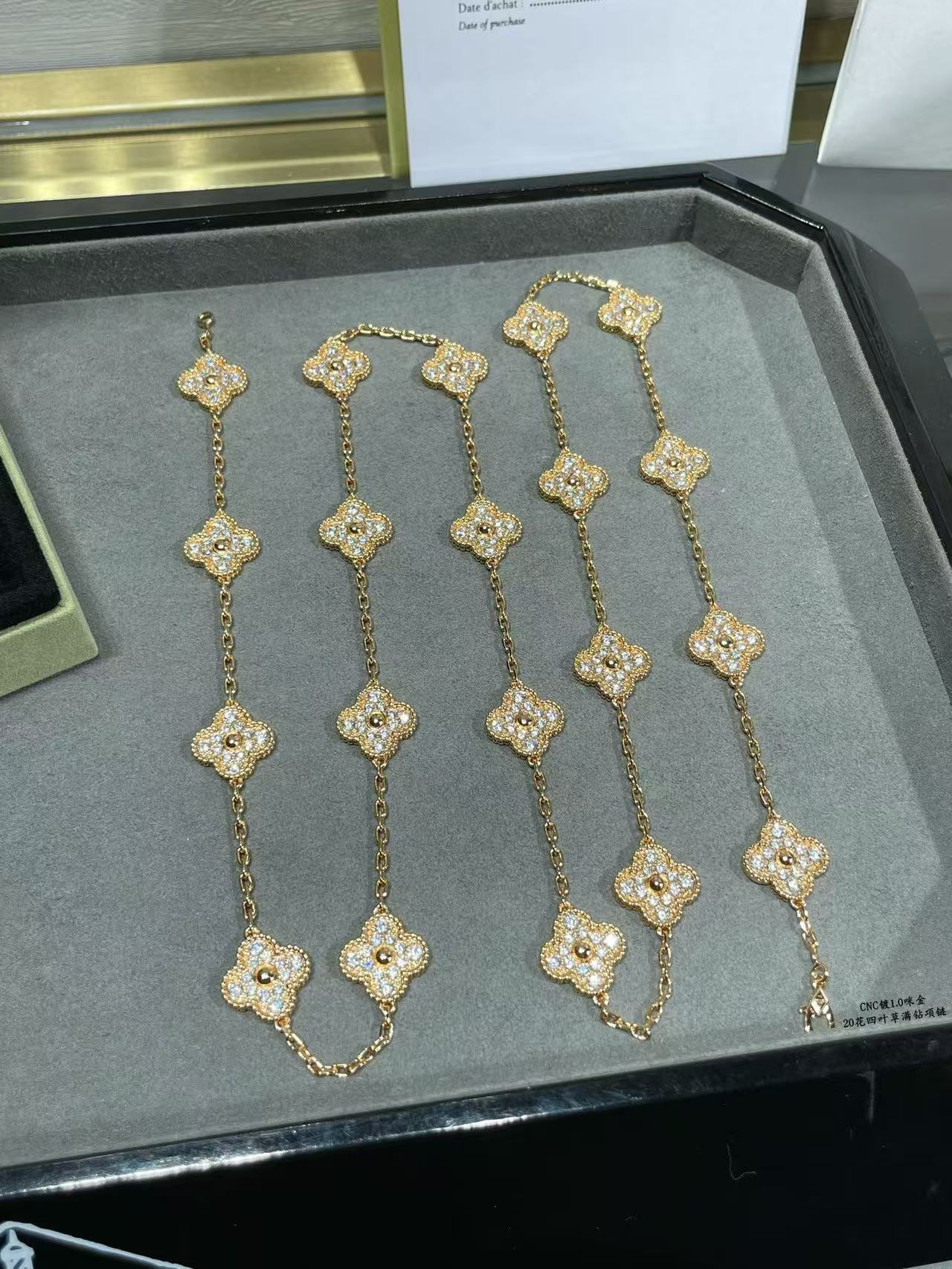 [Lira Jewelry]CLOVER 20 MOTIFS FULL-DIAMOND NECKLACE