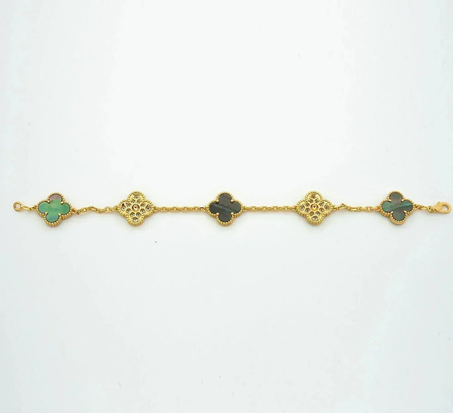 [Lira Jewelry] CLOVER 5 MOTIF GRAY MOP BRACELET COLLECTION
