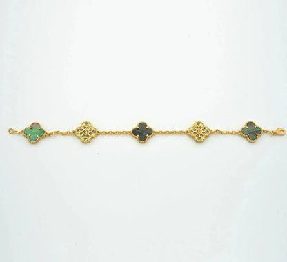 [Lira Jewelry] CLOVER 5 MOTIF GRAY MOP BRACELET COLLECTION