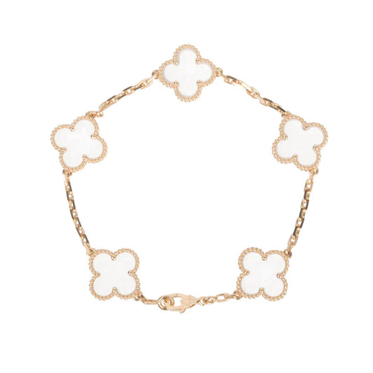 [Lira Jewelry]CLOVER 5 MOTIF ROCK CRYSTAL BRACELET