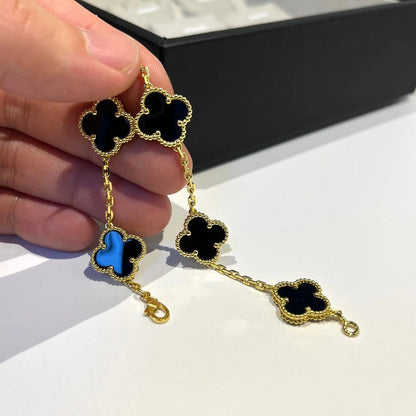 [Lira Jewelry] CLOVER 5 MOTIF ONYXS BRACELET COLLECTION