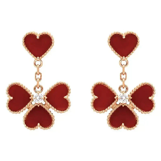 [Lira Jewelry]SWEET CLOVER CARNELIAN EARRINGS