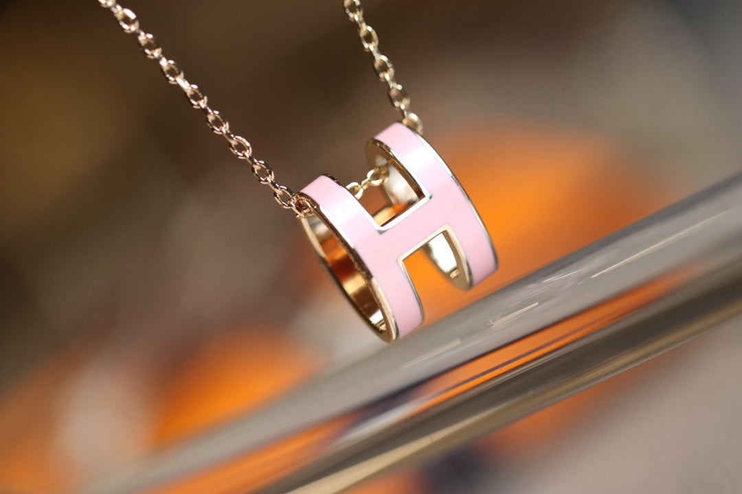 [Lira Jewelry]POP H PEDANT PINK GOLD