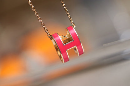 [Lira Jewelry]POP H PEDANT PINK GOLD