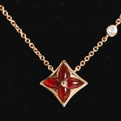 [Lira Jewelry]STAR NECKLACE PINK GOLD 1 DIAMOND