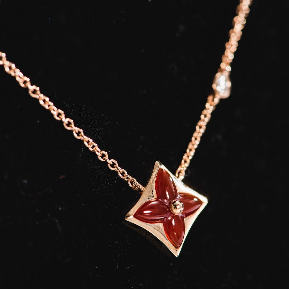 [Lira Jewelry]STAR NECKLACE PINK GOLD 1 DIAMOND