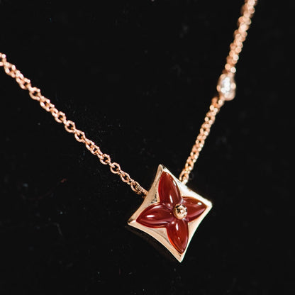 [Lira Jewelry]STAR NECKLACE PINK GOLD 1 DIAMOND