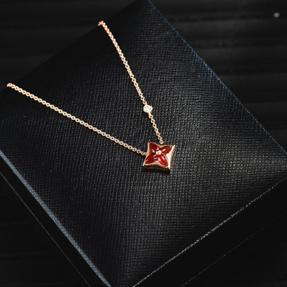 [Lira Jewelry]STAR NECKLACE PINK GOLD 1 DIAMOND