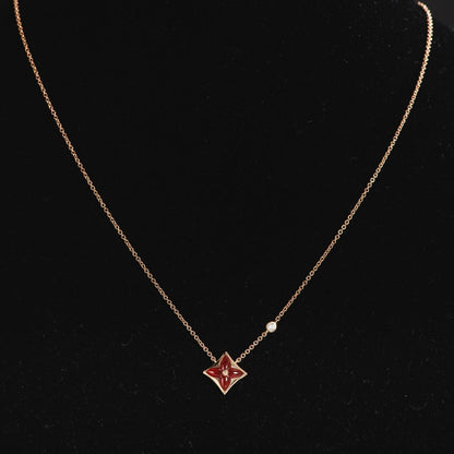 [Lira Jewelry]STAR NECKLACE PINK GOLD 1 DIAMOND