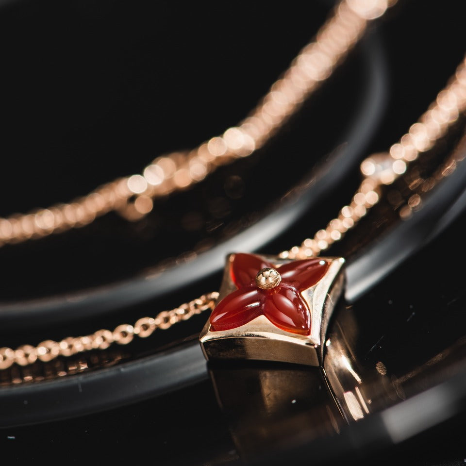 [Lira Jewelry]STAR NECKLACE PINK GOLD 1 DIAMOND