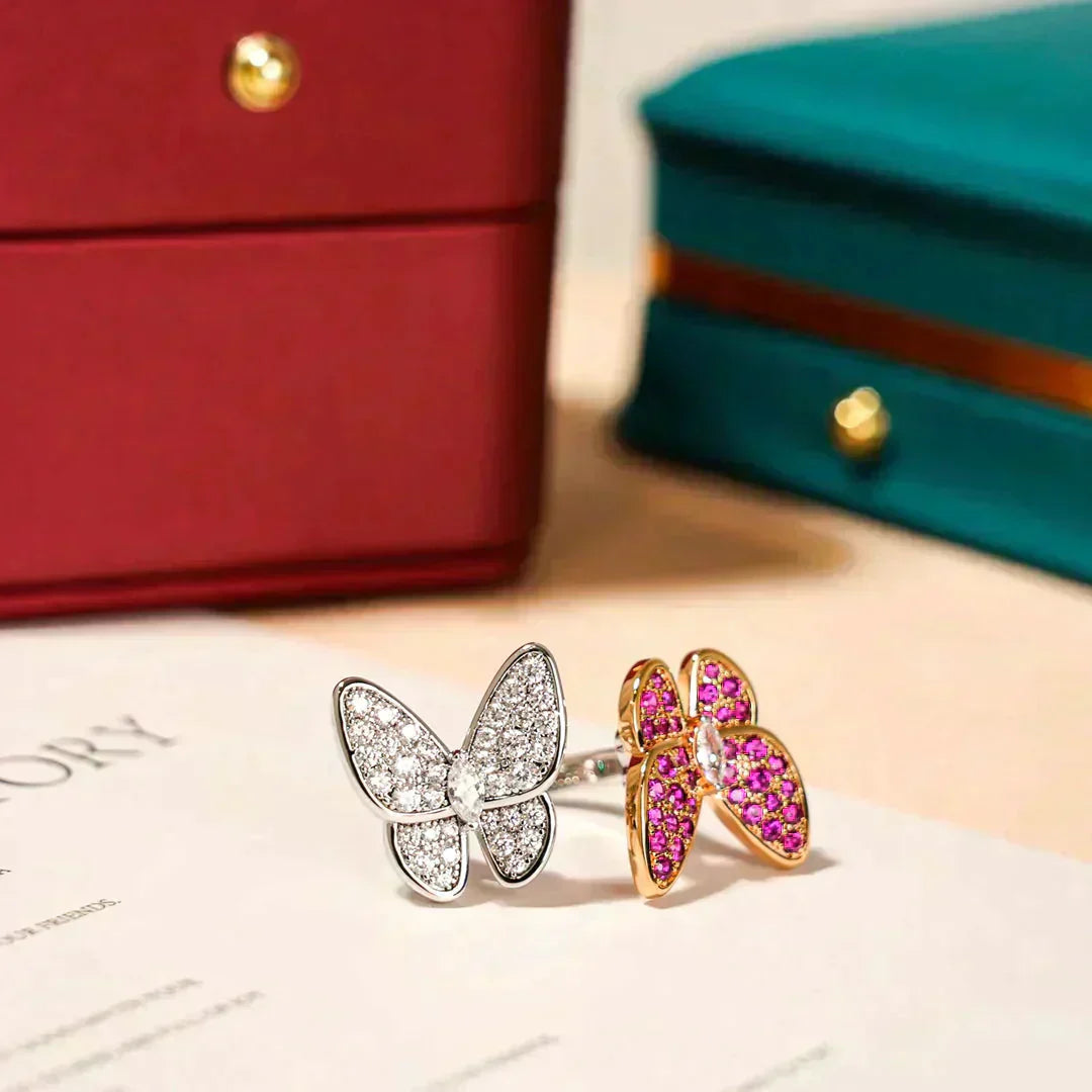 [Lira Jewelry]TWIN BUTTERFLY DIAMOND RING