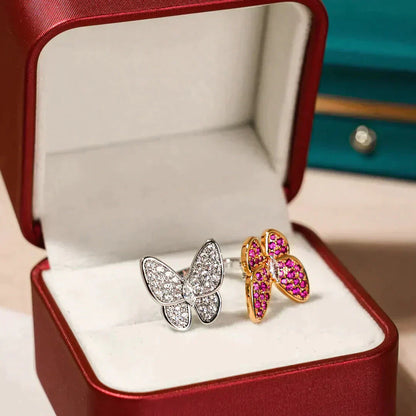 [Lira Jewelry]TWIN BUTTERFLY DIAMOND RING
