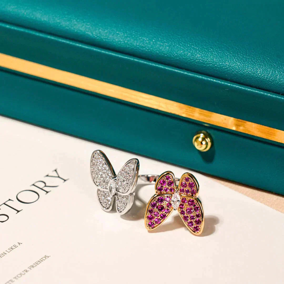 [Lira Jewelry]TWIN BUTTERFLY DIAMOND RING