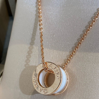[Lira Jewelry]ZERO 1 WHITE CERAMIC PINK GOLD NECKLACE