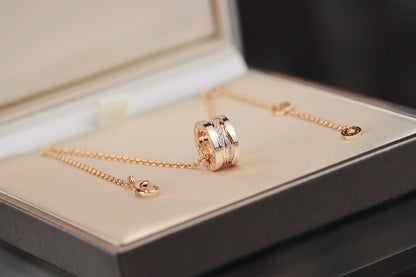 [Lira Jewelry]ZERO 1 PINK GOLD DIAMOND NECKLACE