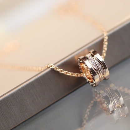 [Lira Jewelry]ZERO 1 PINK GOLD DIAMOND NECKLACE
