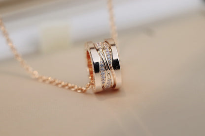 [Lira Jewelry]ZERO 1 PINK GOLD DIAMOND NECKLACE