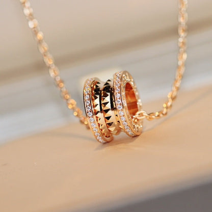 [Lira Jewelry]ZERO 1 ROCK PEDANT PINK GOLD NECKLACE