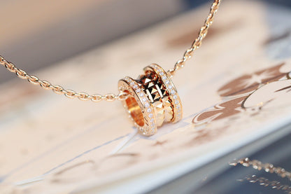[Lira Jewelry]ZERO 1 ROCK PEDANT PINK GOLD NECKLACE
