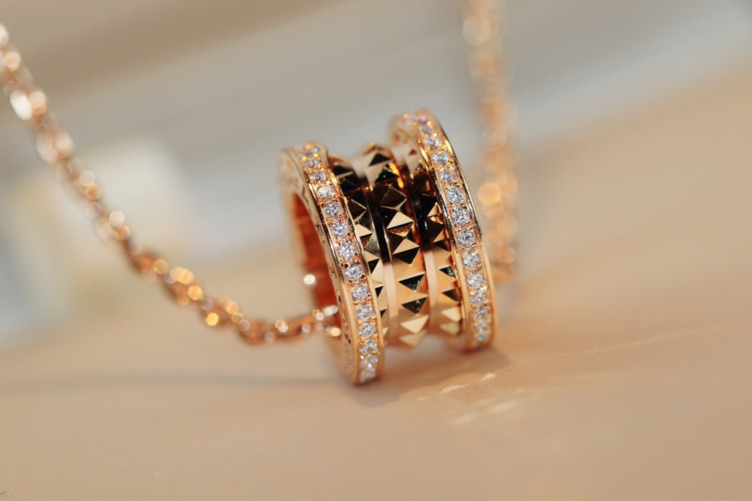 [Lira Jewelry]ZERO 1 ROCK PEDANT PINK GOLD NECKLACE