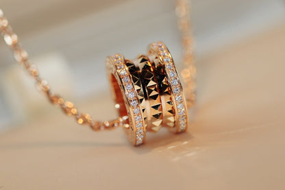 [Lira Jewelry]ZERO 1 ROCK PEDANT PINK GOLD NECKLACE
