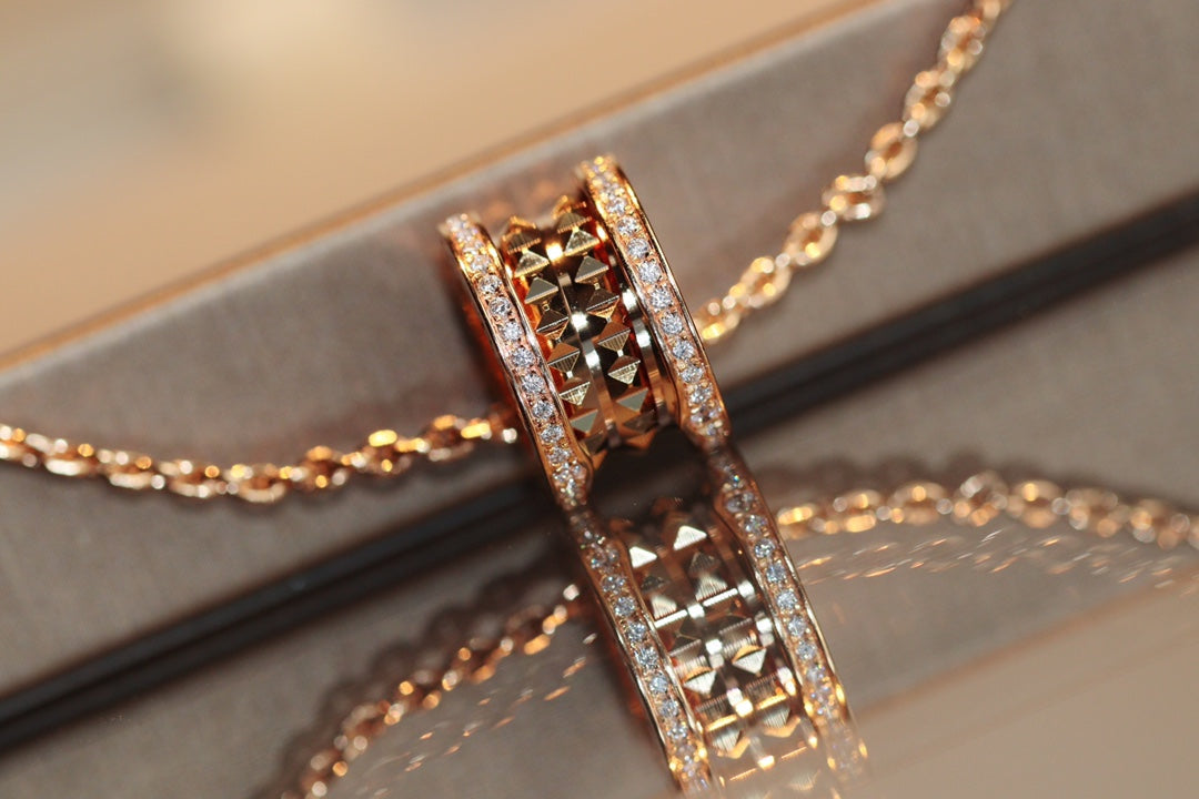 [Lira Jewelry]ZERO 1 ROCK PEDANT PINK GOLD NECKLACE