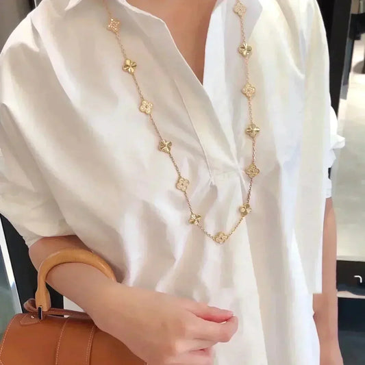 [Lira Jewelry]CLOVER 20 MOTIFS LASER DIAMOND NECKLACE