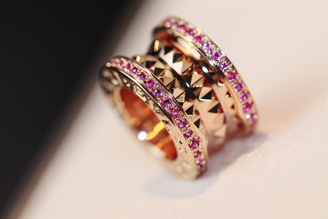 [Lira Jewelry]ZERO 1 ROCK PINK GOLD PINK DIAMOND NECKLACE
