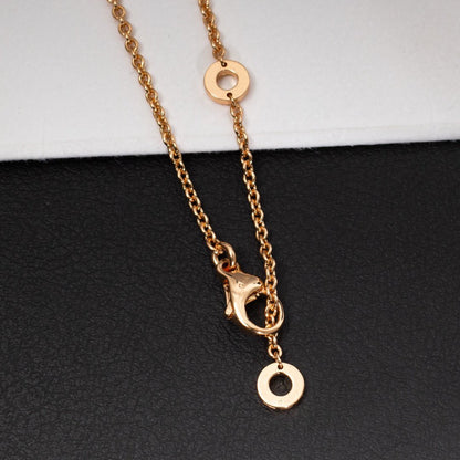 [Lira Jewelry]ZERO 1 WHITE CERAMIC PINK GOLD DIAMOND NECKLACE