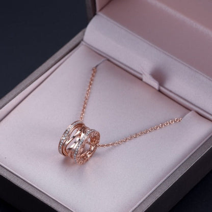 [Lira Jewelry]ZERO 1 PINK GOLD DIAMOND OPEN NECKLACE