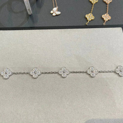 [StLira Jewelryar Jewelry] CLOVER 5 MOTIF FULL DIAMOND BRACELET COLLECTION