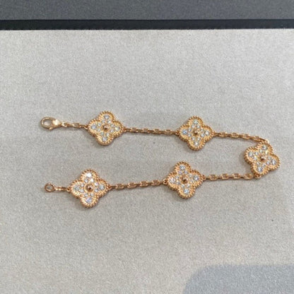 [StLira Jewelryar Jewelry] CLOVER 5 MOTIF FULL DIAMOND BRACELET COLLECTION