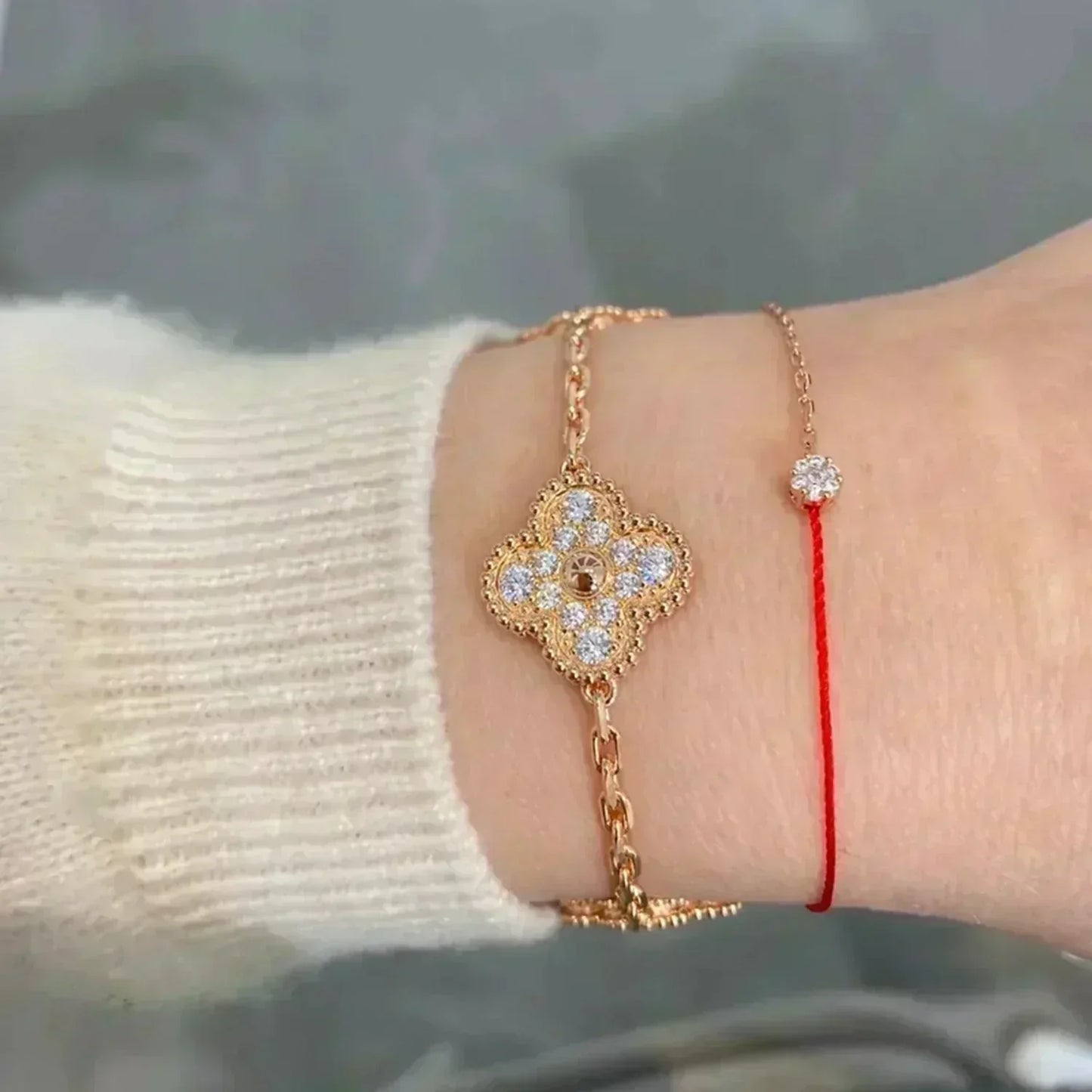 [StLira Jewelryar Jewelry] CLOVER 5 MOTIF FULL DIAMOND BRACELET COLLECTION