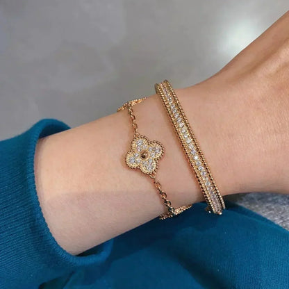 [StLira Jewelryar Jewelry] CLOVER 5 MOTIF FULL DIAMOND BRACELET COLLECTION