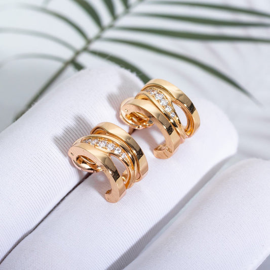 [Lira Jewelry]ZERO 1 PINK GOLD DIAMONDS EARRINGS