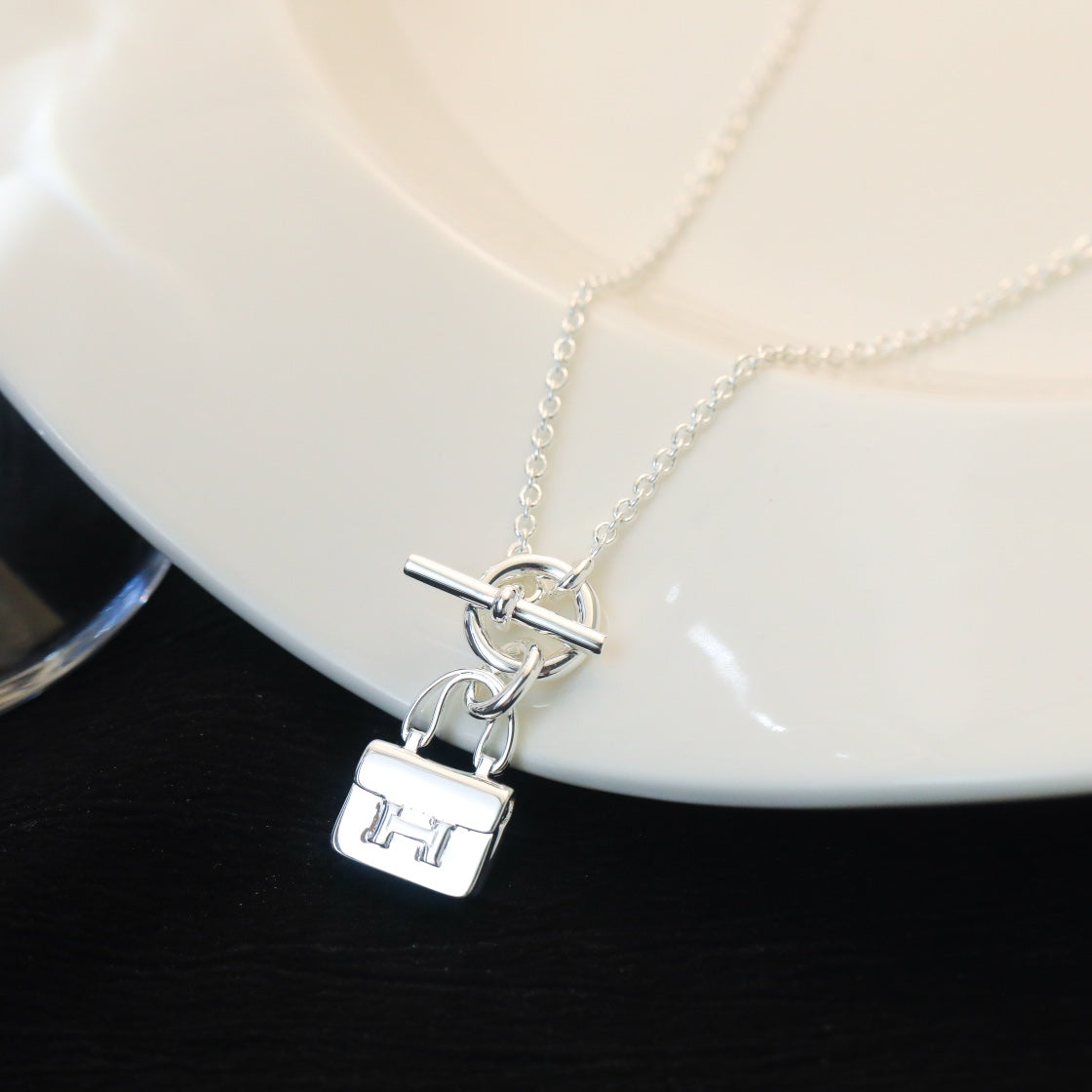 [Lira Jewelry]POP H PEDANT SILVER NECKLACE