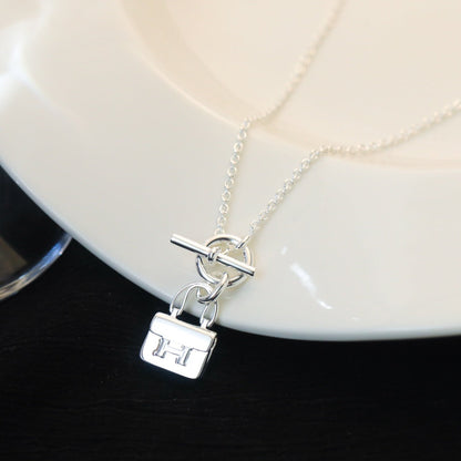 [Lira Jewelry]POP H PEDANT SILVER NECKLACE