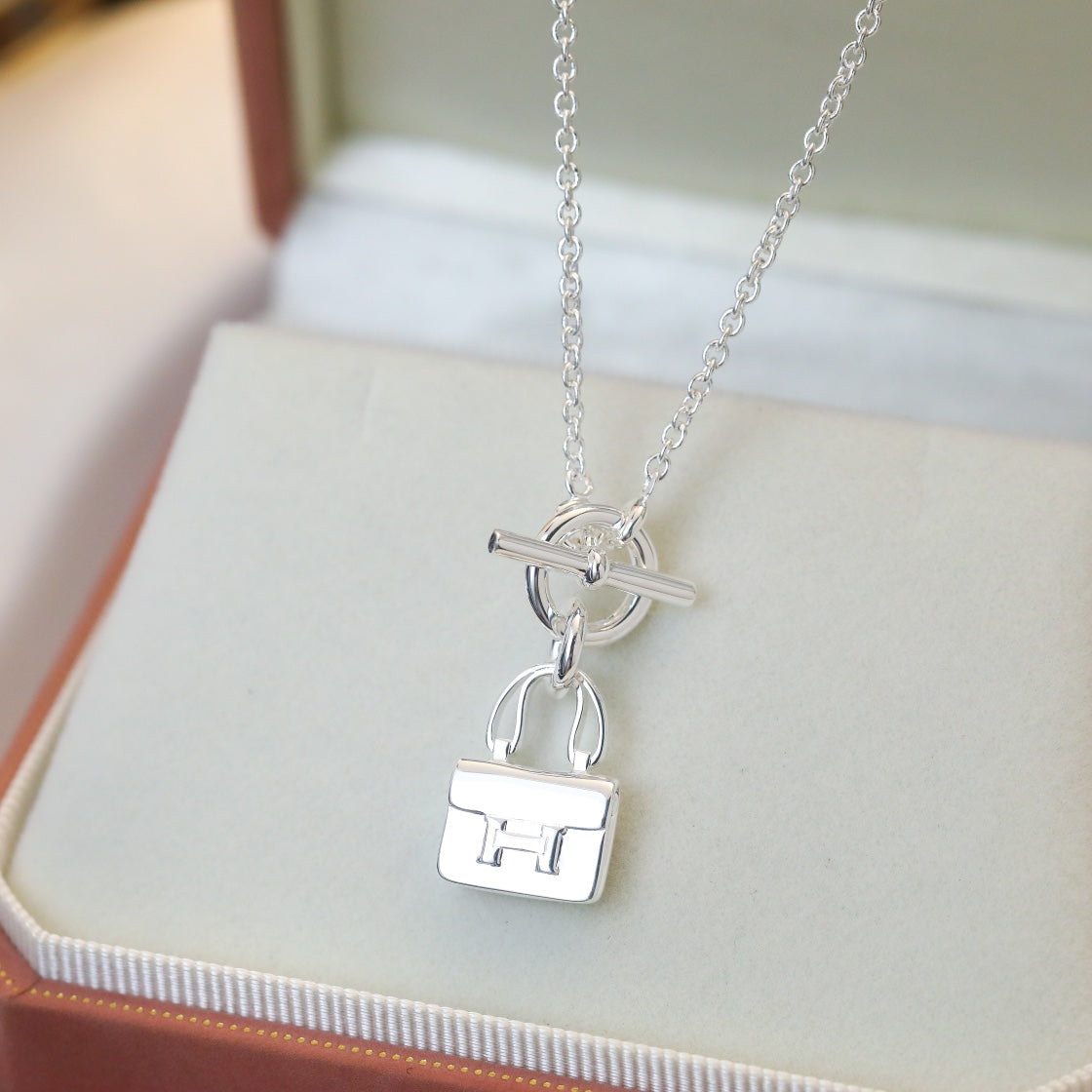 [Lira Jewelry]POP H PEDANT SILVER NECKLACE