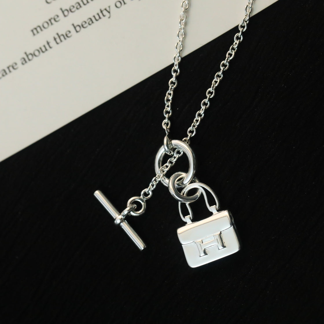 [Lira Jewelry]POP H PEDANT SILVER NECKLACE