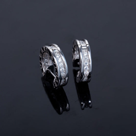 [Lira Jewelry]ZERO 1 MINI SILVER DIAMOND EARRINGS