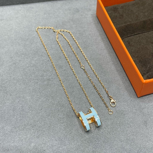 [Lira Jewelry]POP H SKY BLUE NECKLACE