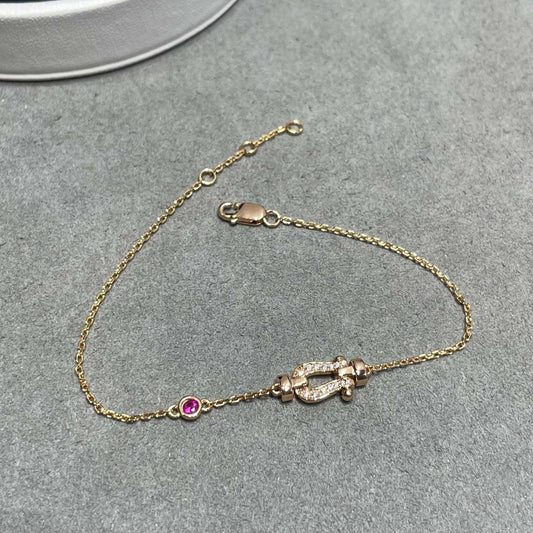 [Lira Jewelry]FORCE 10 DIAMOND CHAIN LINK PINK GOLD BRACELET