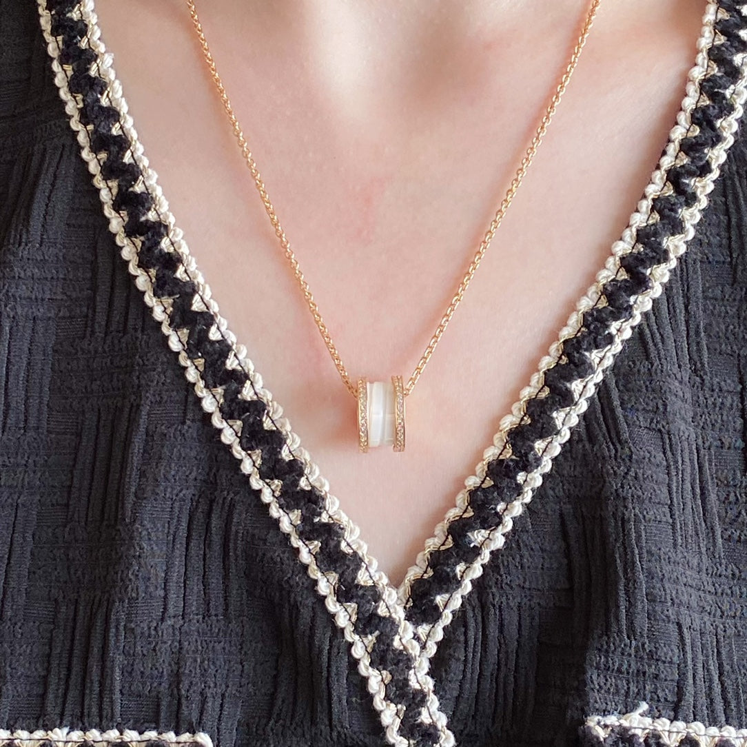 [Lira Jewelry]ZERO 1 DIAMOND CERAMIC NECKLACE
