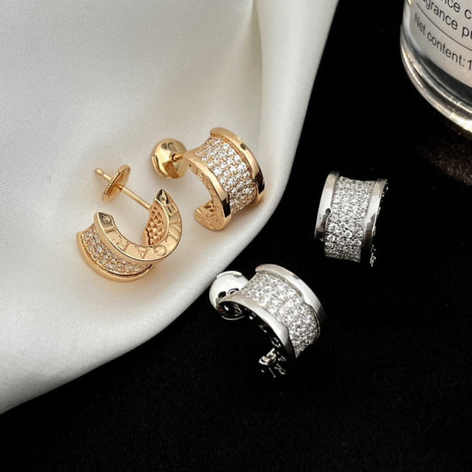 [Lira Jewelry]ZERO 1 DIAMOND PAVED EARRINGS