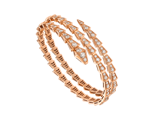 [Lira Jewelry]SERPENTI BRACELET PINK GOLD DIAMOND DOUBLE ROW