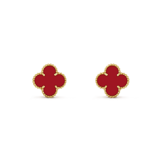 [Lira Jewelry]CLOVER MINI 9.5MM CARNELIAN EARRINGS
