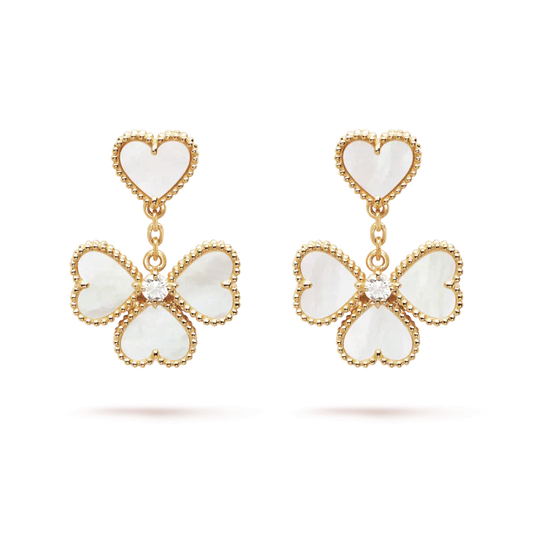 [Lira Jewelry]CLOVER SWEET WHITE MOP EARRINGS