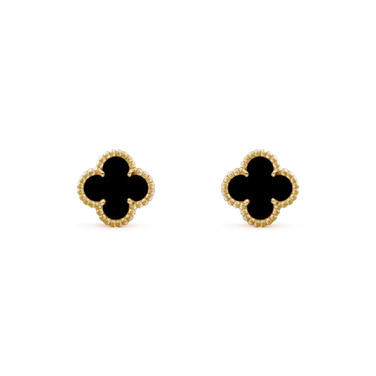 [Lira Jewelry]CLOVER MINI 9.5MM BLACK MOP EARRINGS