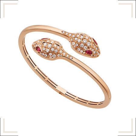 [Lira Jewelry]SERPENTI BRACELET PINK GOLD DIAMOND DOUBLE SNAKE
