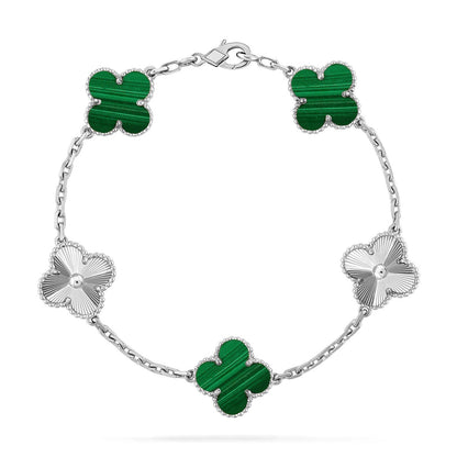 [Lira Jewelry] CLOVER 5 MOTIF MALACHITE BRACELET COLLECTION